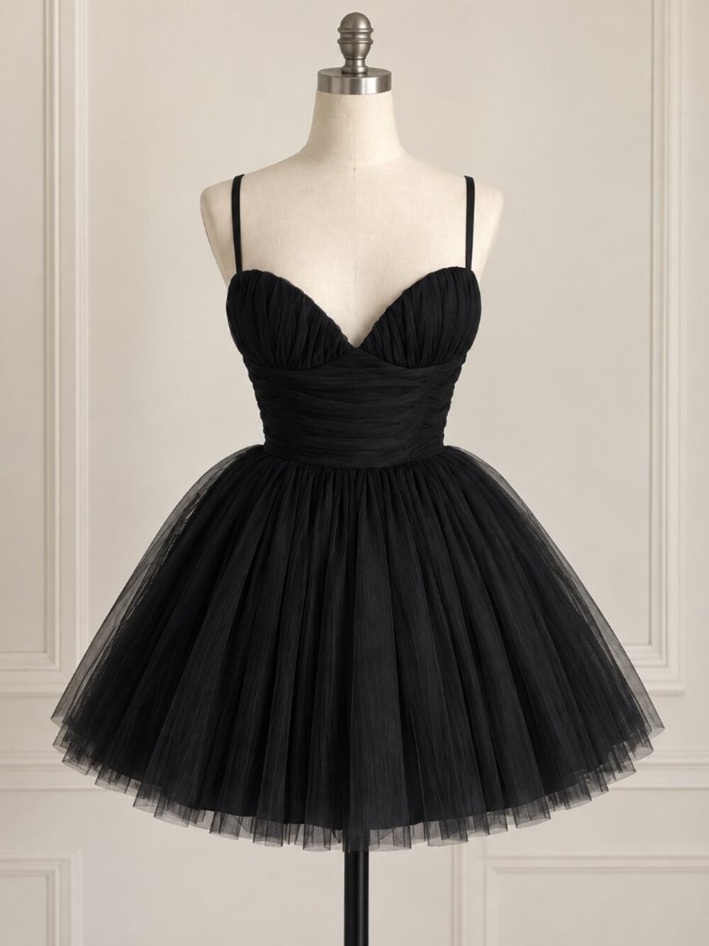 House of CB Princess Black Tulle Mini Dress XS Longer Length - Picture 2 of 3